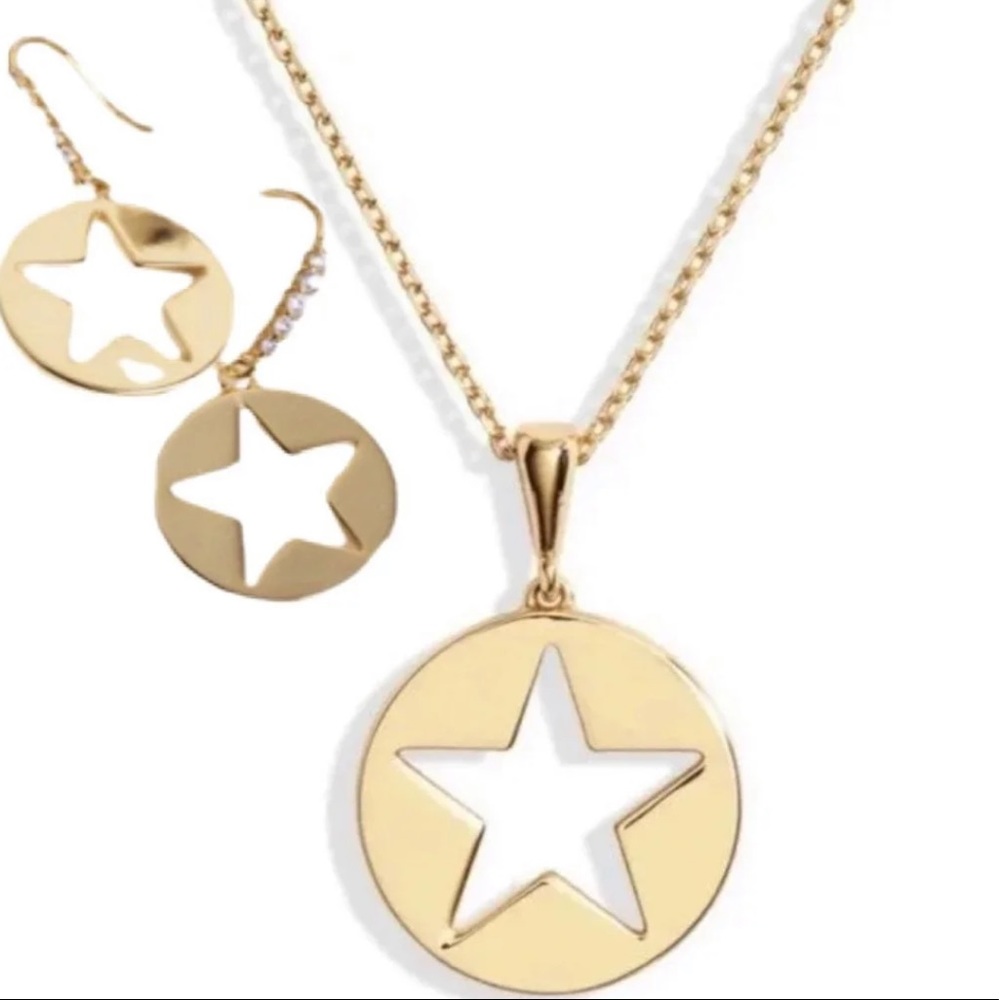 $136 Kate Spade Symbols Star Necklace & Earrings Set - Picture 2 of 5